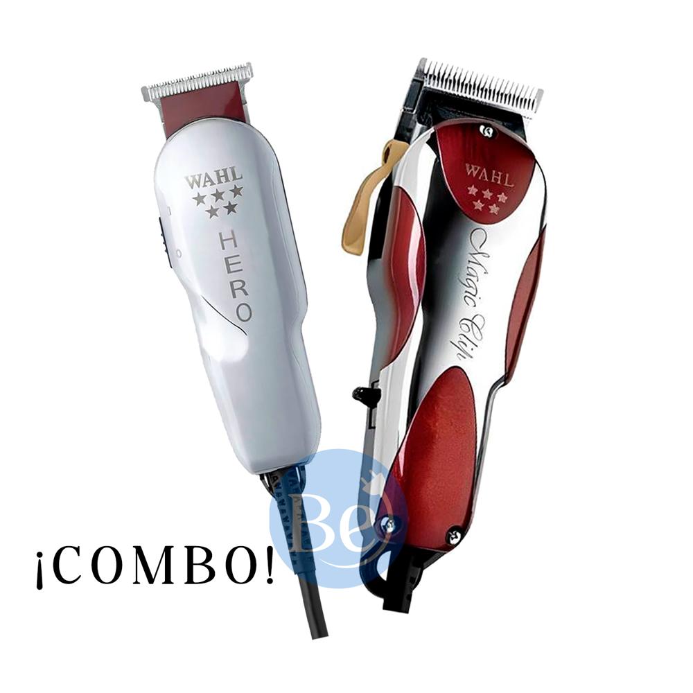 Combo Wahl Cortadora de Cabello Magic Clip 08451-318 y Trimmer Profesional Hero 5 Stars 08991-718