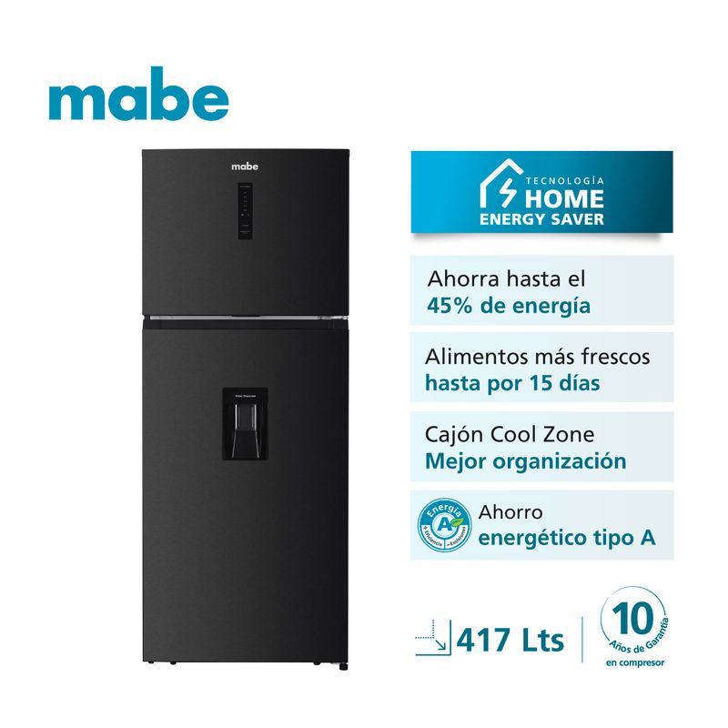 Refrigeradora Mabe 417Lt Top Freezer RMN415PAPRP0