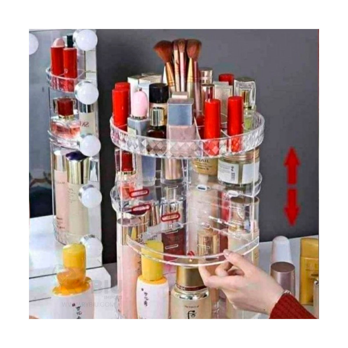 Moderno Organizador de Cosmeticos Acrilico Giratorio 360