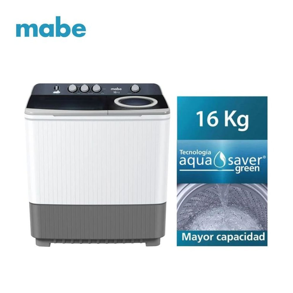 LAVADORA SEMIAUTOMÁTICA MABE - LMD6124PBBB0 DE 16KG BLANCA