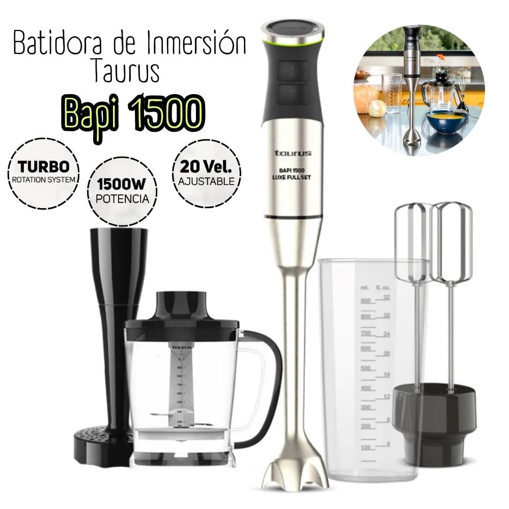 Batidora De Inmersión Taurus Bapi 1500 Luxe Full Set