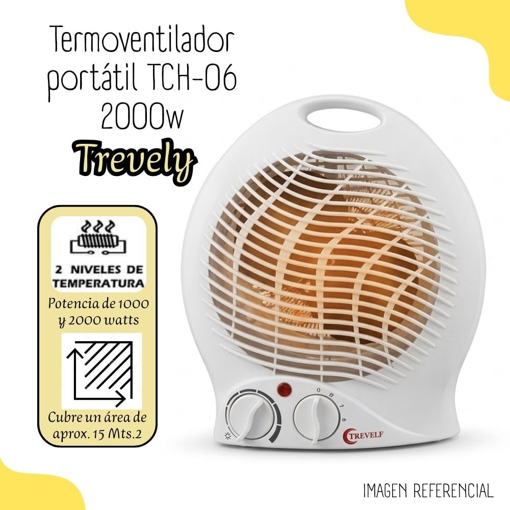 ermoventilador portátil Trevely 2000 watts TCH-06