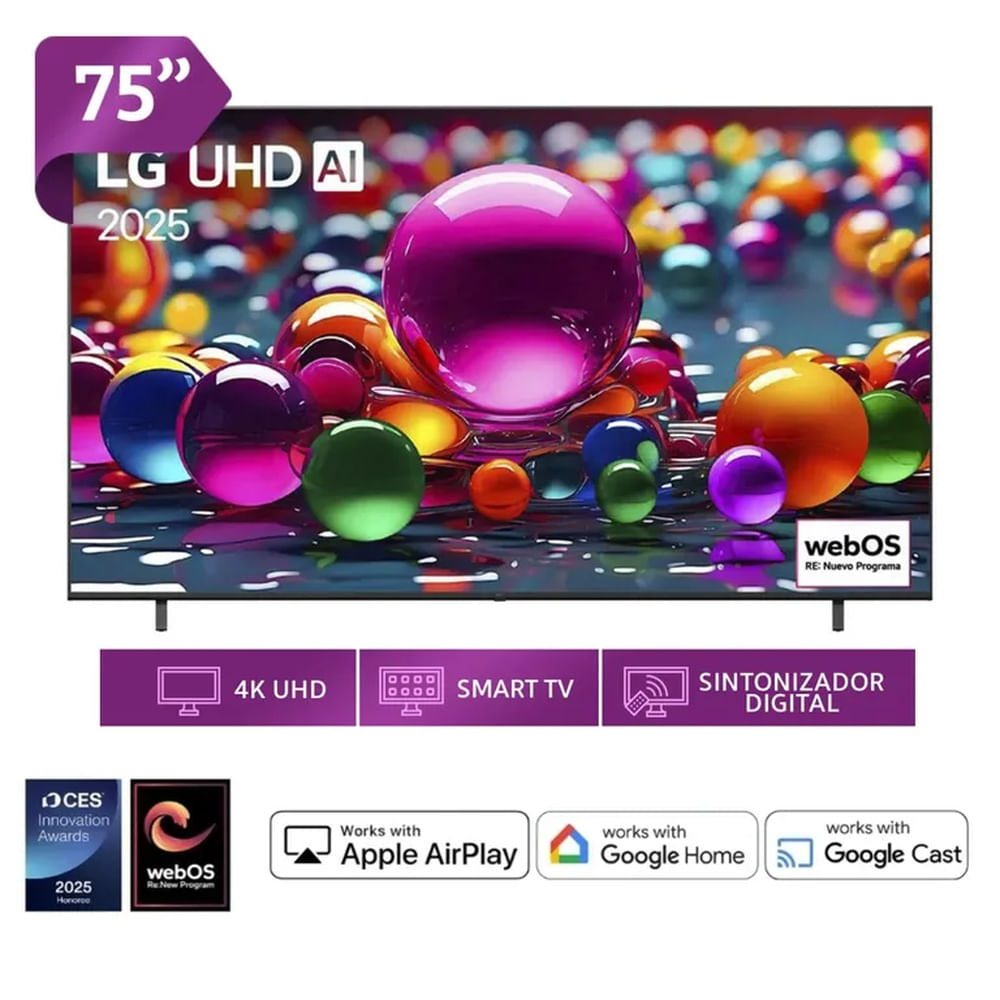 TELEVISOR LG 75 UHD 4K Smart TV ThinQ AI 75UA8000PSA 2025