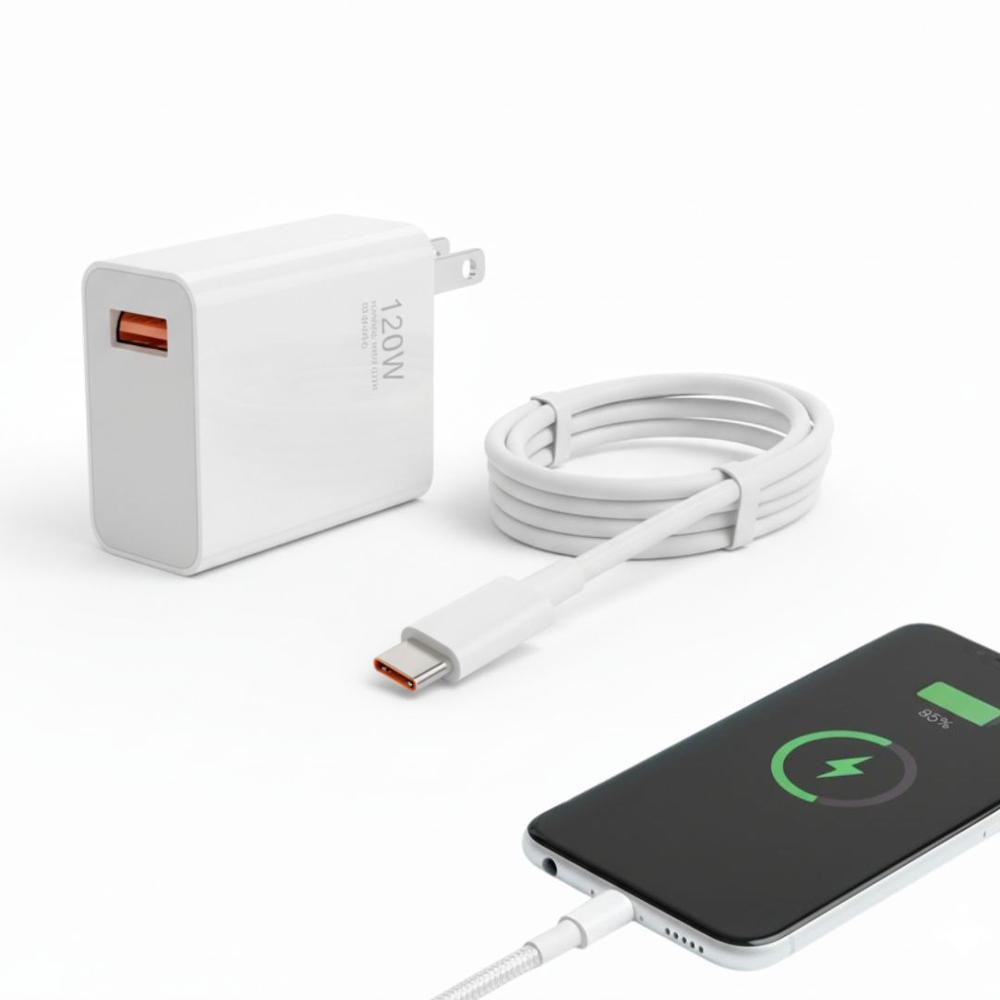 Cargador Carga Rápida para Celular de 120W con  Cable USB Tipo C