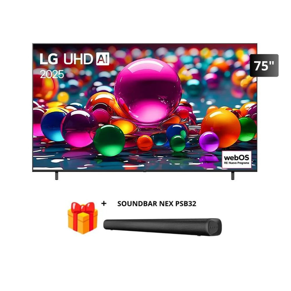 Televisor LG 75 UHD 4K Smart TV ThinQ AI 75UA8050PSA 2025 + Soundbar