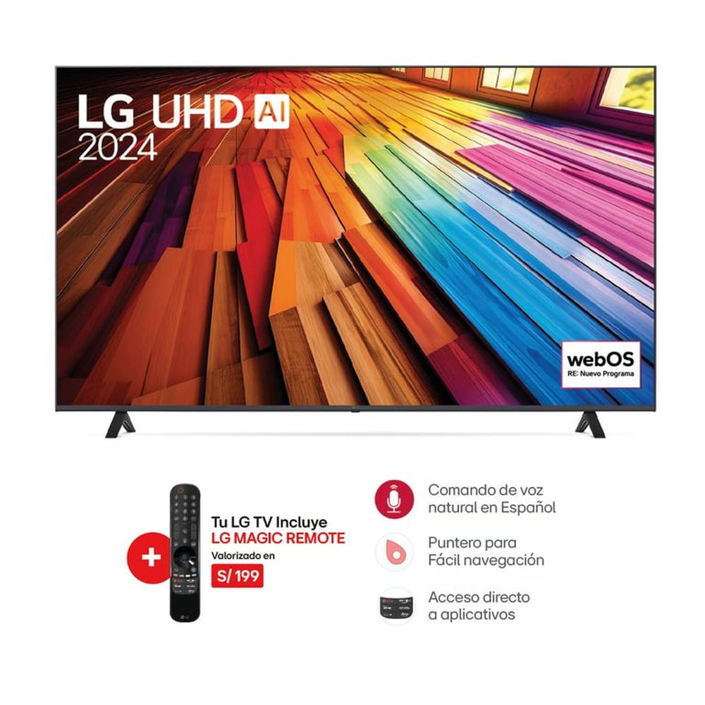 TELEVISOR LG LED 4K ULTRA HD 75 SMART TV CON THINQ AI 75UT8050PSB 2024