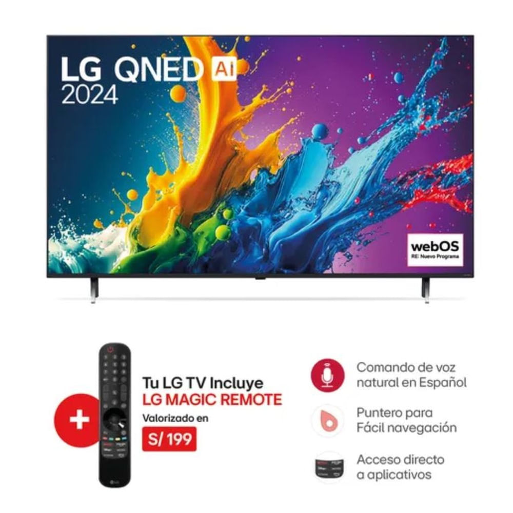 Televisor Smart UHD 4K LG 65 pulgadas 65QNED80TSA QNED