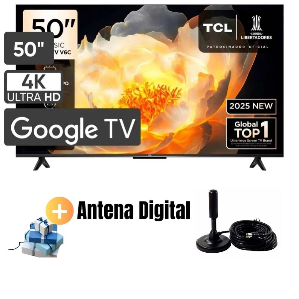 Televisor 50 UHD 4K TCL 50V6C GoogleTV 2025  Antena Digital