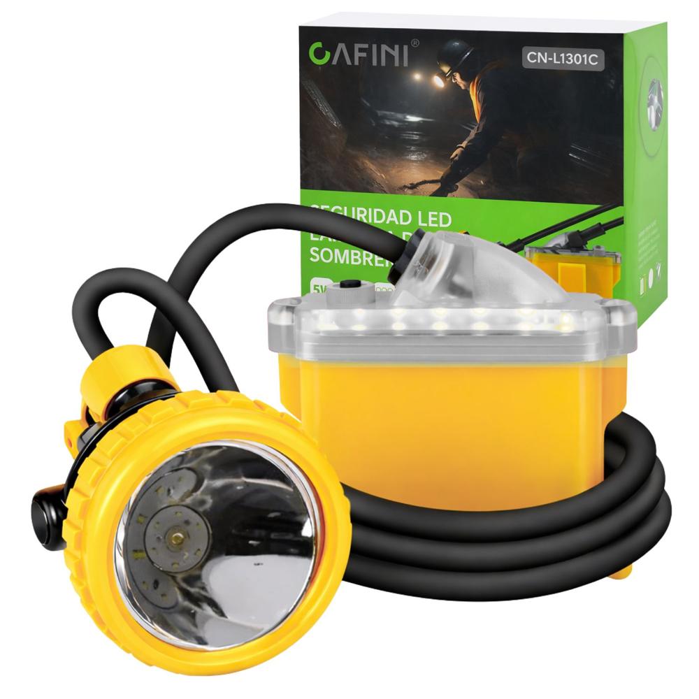 Linterna Minera LED Recargable 500m IP68 Para Casco Luz Roja y Blanca Industrial