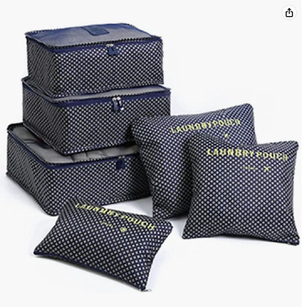 Organizador de Maleta Ropa Armario 6 Piezas - Azul Estrellas