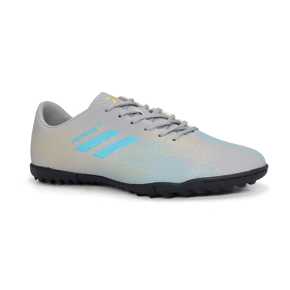 Zapatillas De Fútbol Hombre PATRICK OLIVERA-H26 GREY-LTBLUE-GOLD