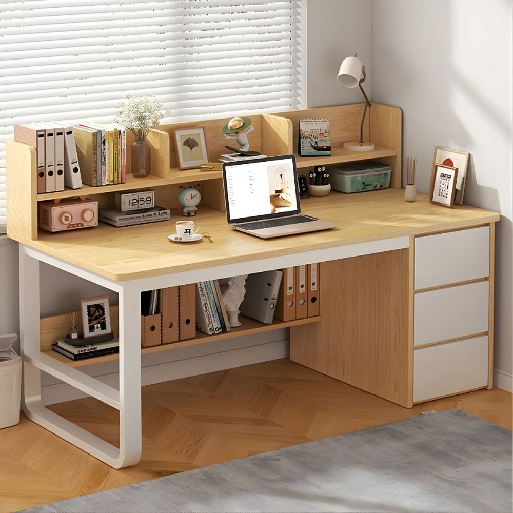Escritorio Hotaru 3 cajones Marron y Blanco | Masiva Home