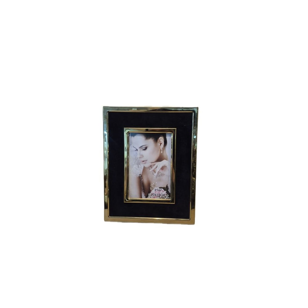 Cuadro Portarretrato Decorativo Negro con Borde Dorado  - Adorno Elegante para Sala, Regalo Ideal