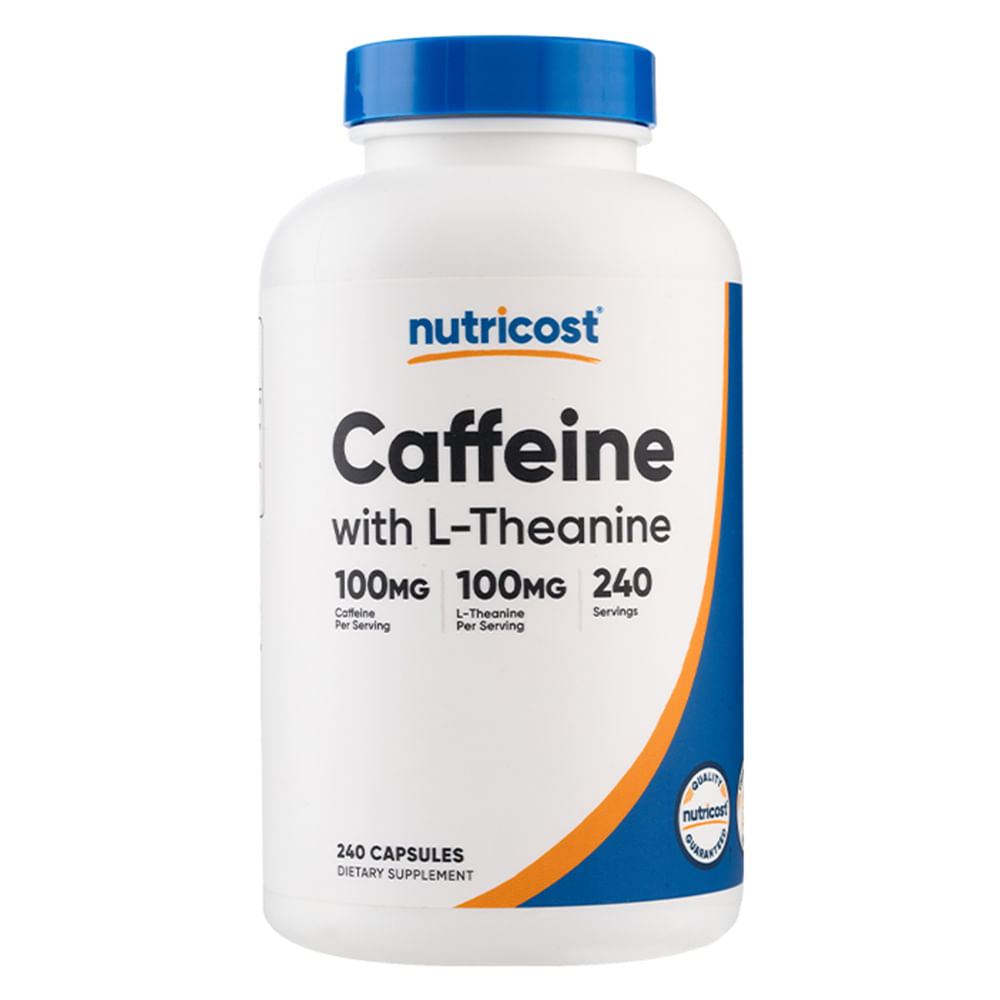 Cafeína con L- Teanina - Nutricost - 240 Cápsulas