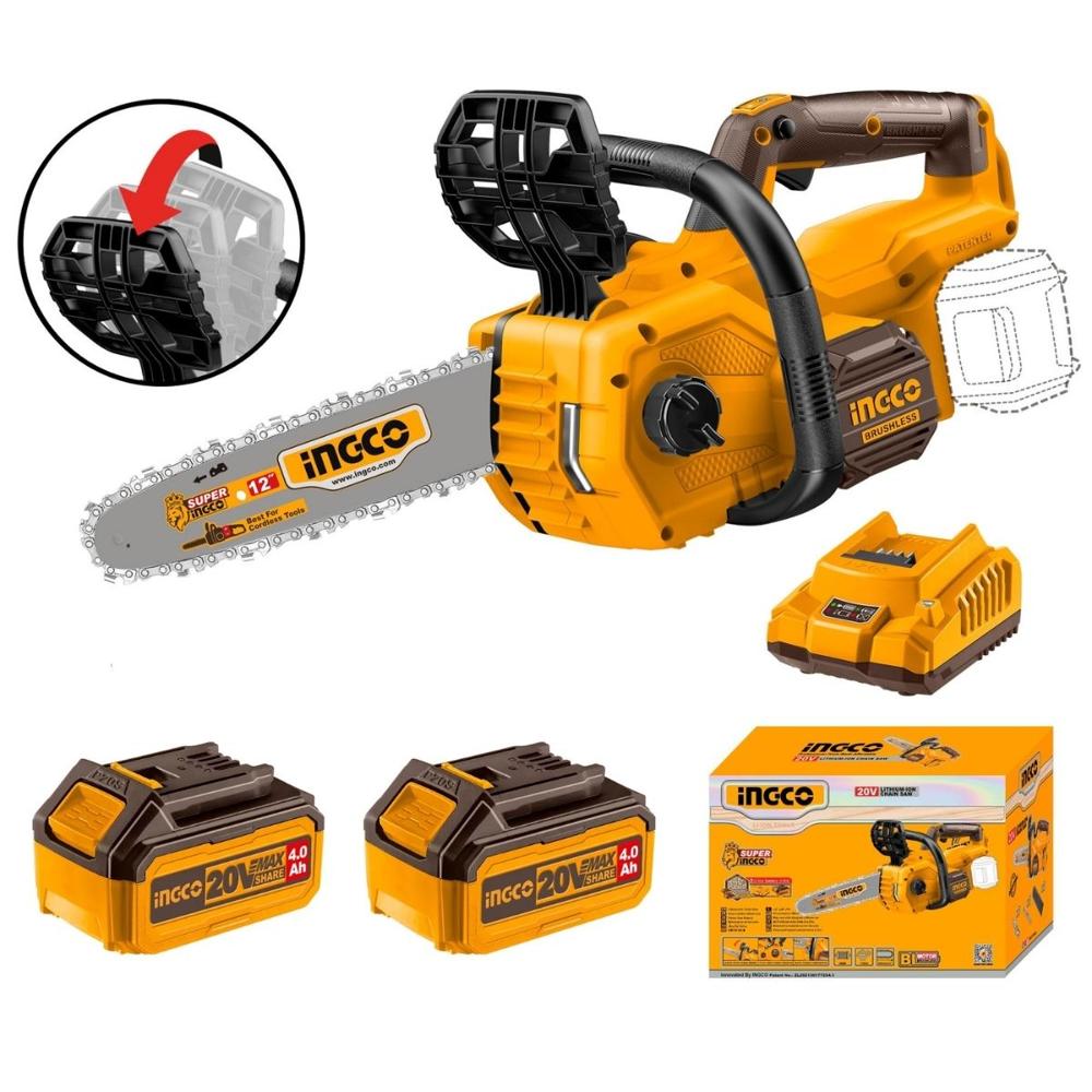 Motosierra Inalámbrica Ingco CGSLI201286 12"" 20V BL + Kit