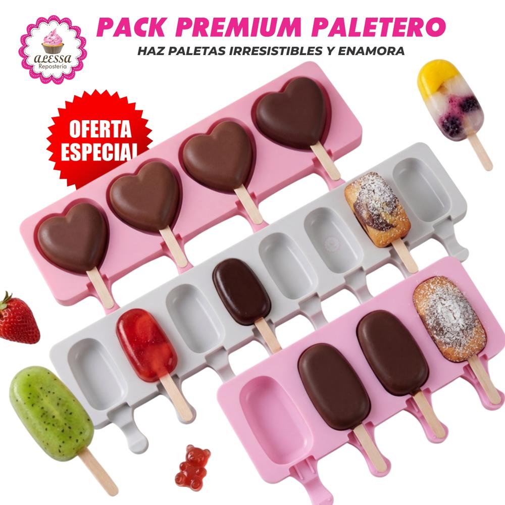 Pack Premium Paletero de 3 Moldes de Silicona para Repostería