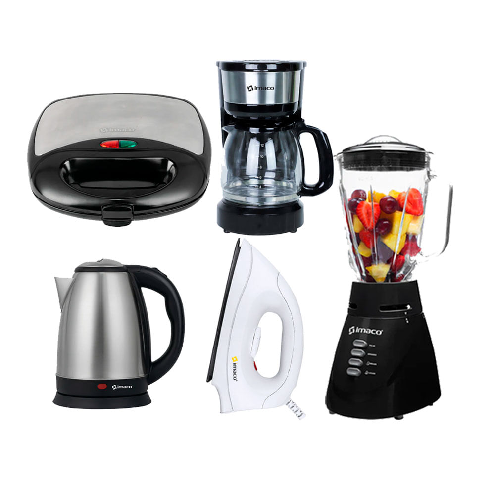 Combo Licuadora Imaco  Sandwich Grill Hervidor Cafetera Plancha