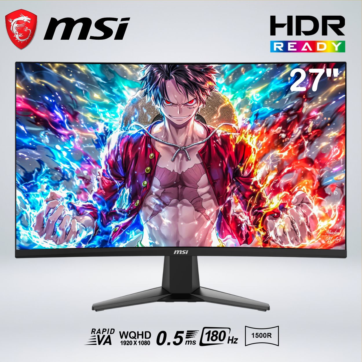 MONITOR GAMER CURVO MAG 275CQF E18 QHD 27'' VArapid 180hz 0.5ms HDR 1500R