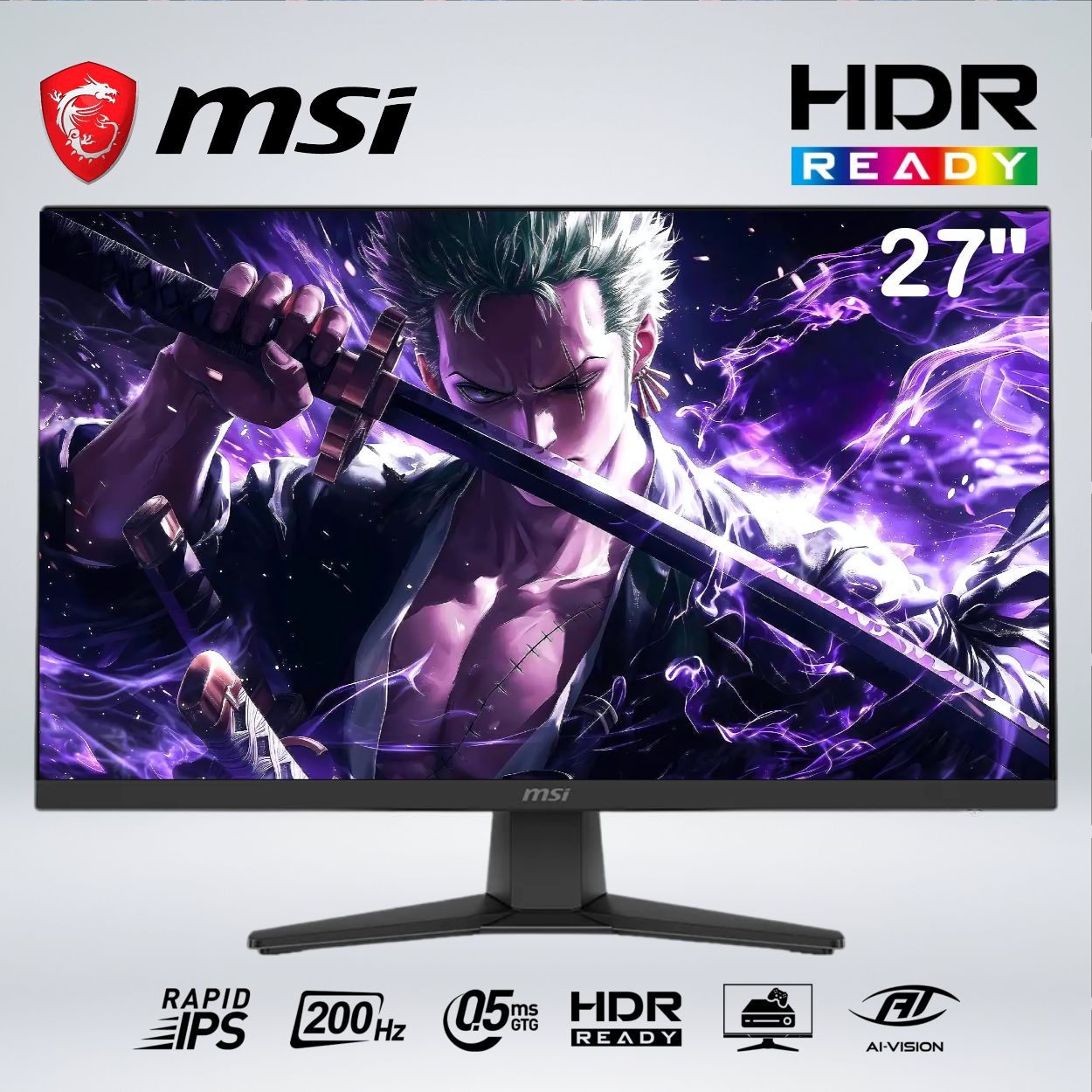 MONITOR MAG 272F FULL HD 27 PULGADAS Rapid IPS 200hz 0.5ms HDRready AI Vision