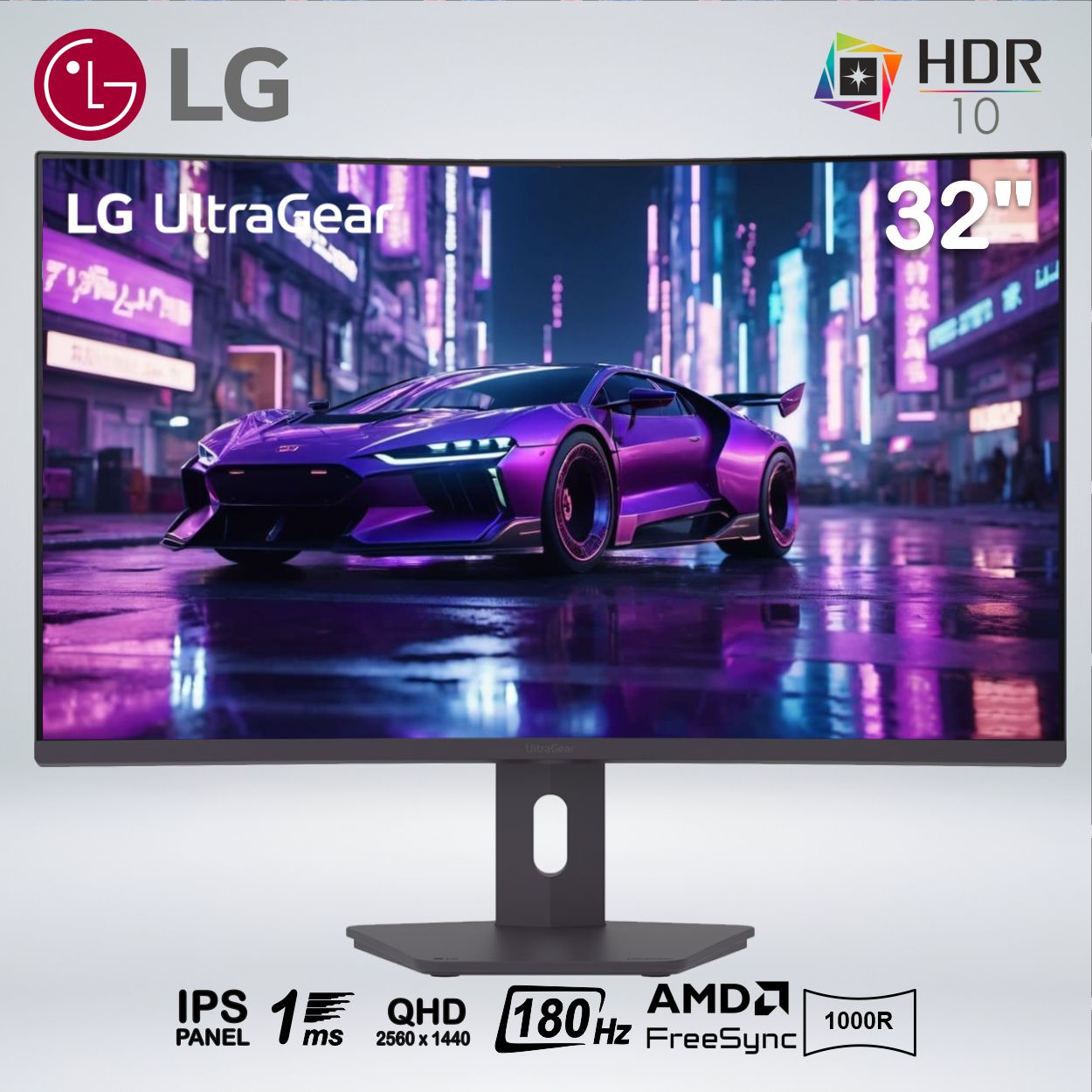 MONITOR GAMER CURVO 32G600A ULTRAGEAR G6 QHD 32 pulgadas 180hz 1ms 1000R HDR10 AMDfreesync