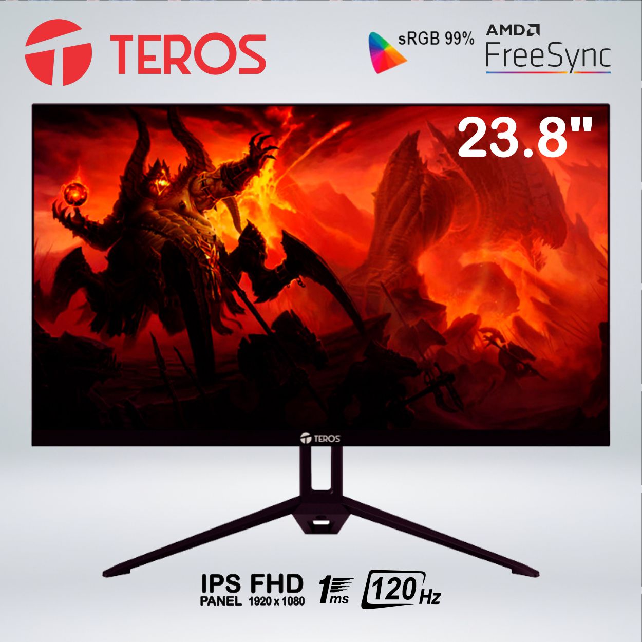 MONITOR GAMER TEROS TE-2415S FULLHD 23.8 IPS 120HZ 1MS HDMI FREESYNC