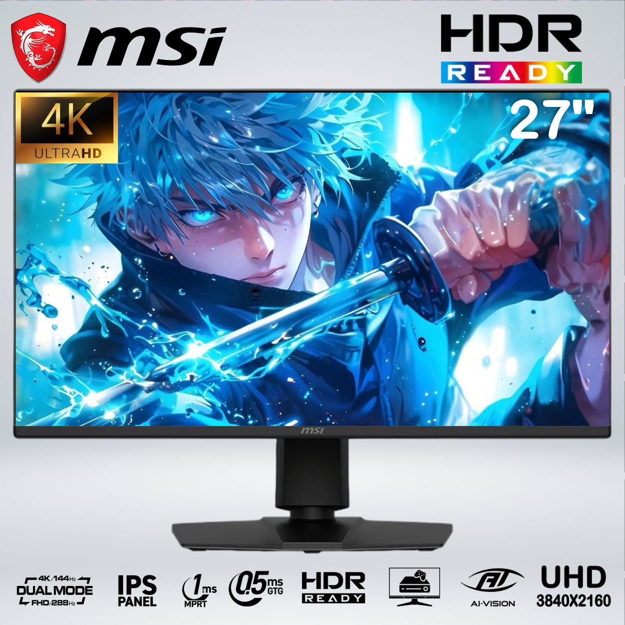 MONITOR MAG 275UPD E14 UHD 4K 27 PULGADAS IPS 144hz 1ms HDReady MODO CONSOLA