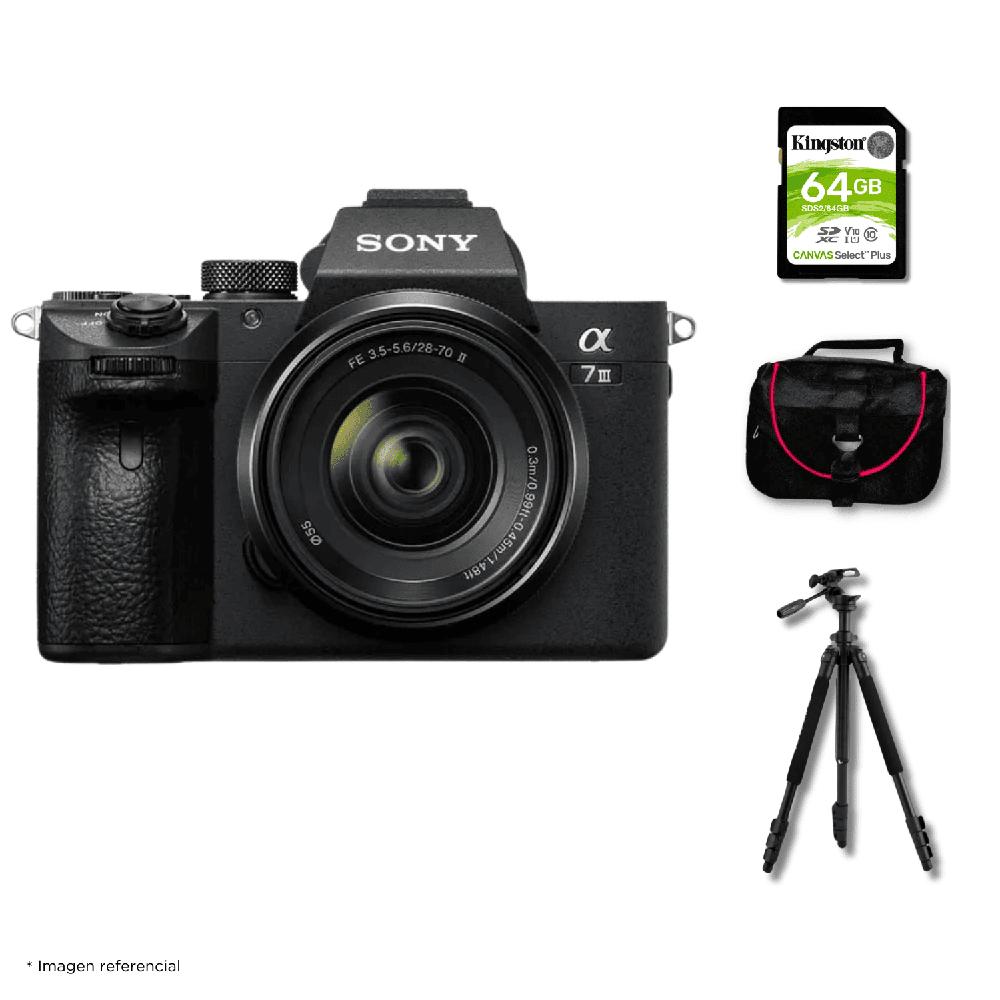 Cámara Sony Alpha 7 III Mirrorless y Lente 28-70mm II y Kit Deluxe