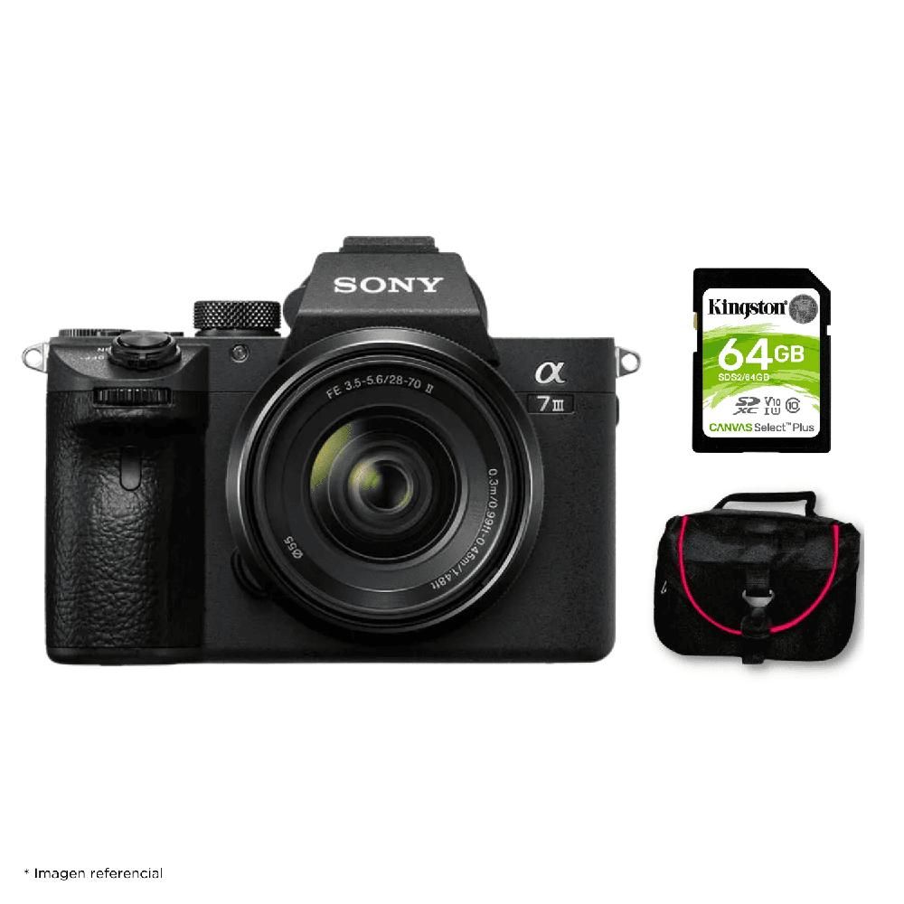 Cámara Sony Alpha 7 III Mirrorless y Lente 28-70mm II y Kit Básico