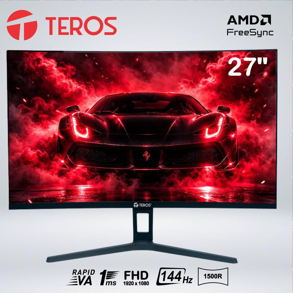 MONITOR CURVO TEROS TE-2734S 27'' VA FHD 1920 X 1080 144HZ 1MS HDMI DP AUDIO OUT