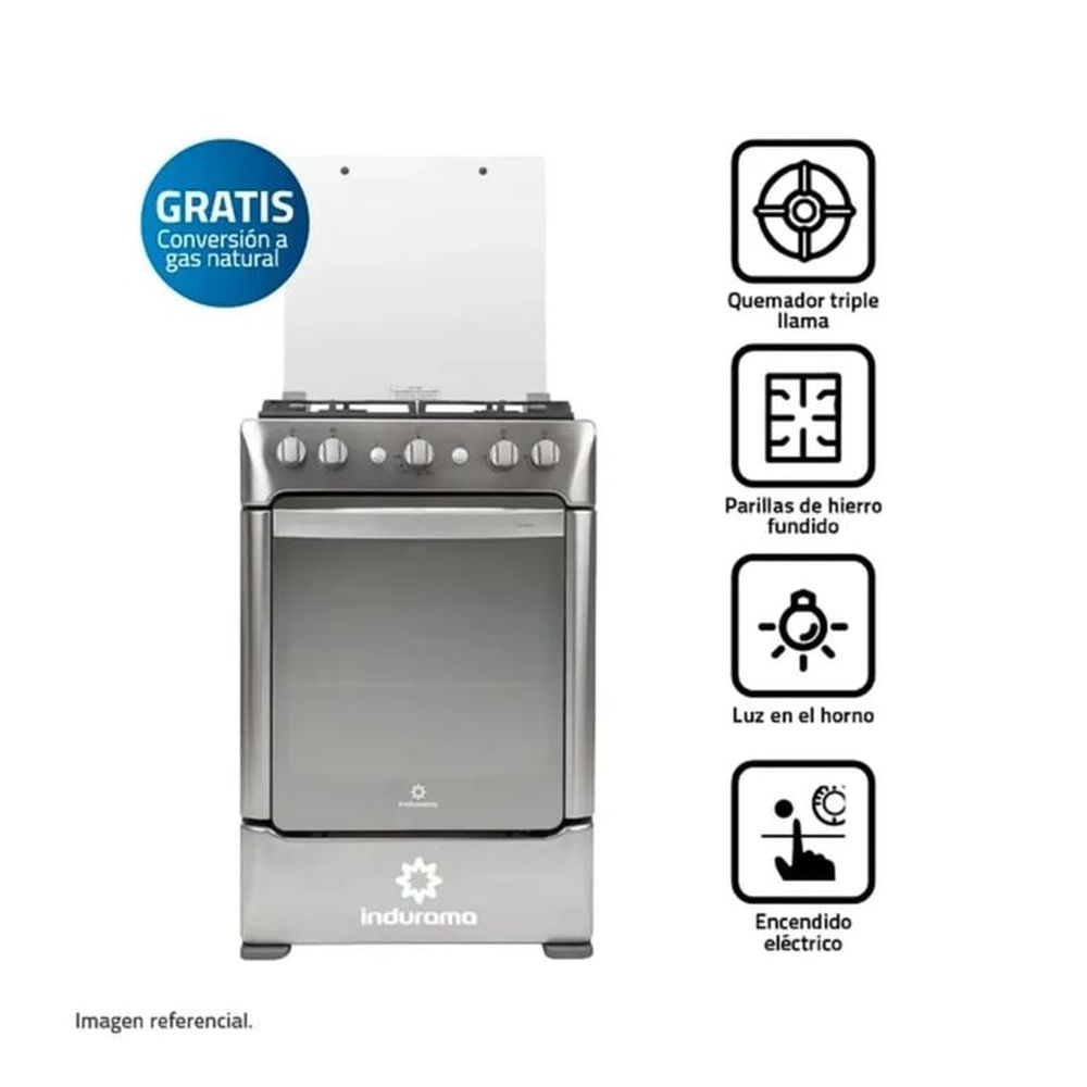Cocina Indurama 4 Hornillas Granada Zafiro Croma