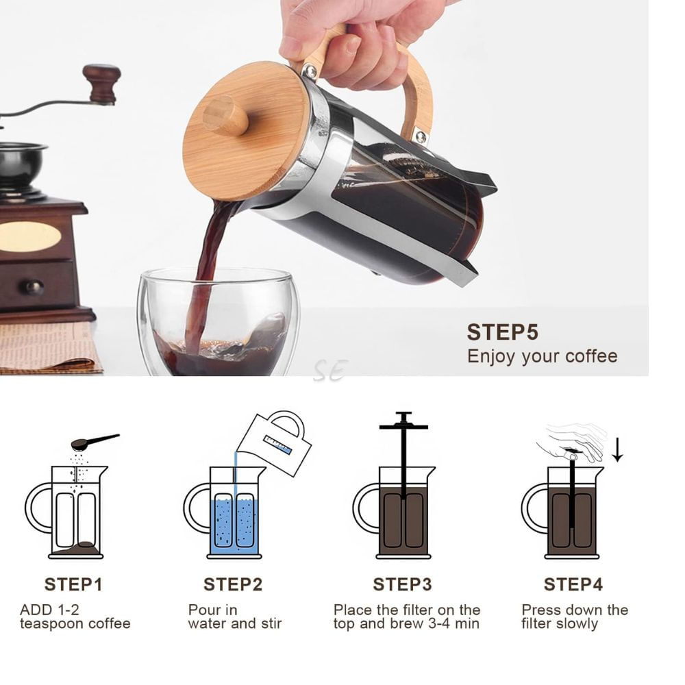 Cafetera prensa BAMBU  1000 ml