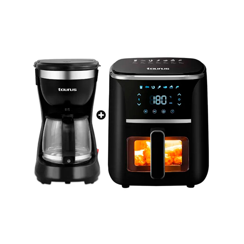 Combo Freidora de aire Taurus 5LT Silver F cafetera New coffee PE935544OA