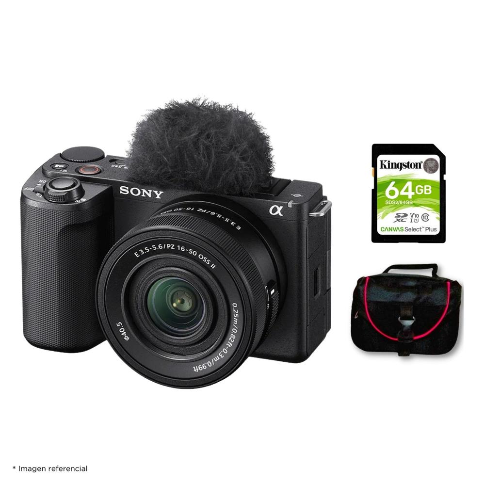 Cámara Sony ZV-E10 II Mirrorless y Lente 16-50mm II y Kit Básico