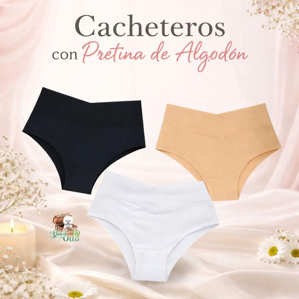 Pack 3 calzón con pretina de algodón cachetero