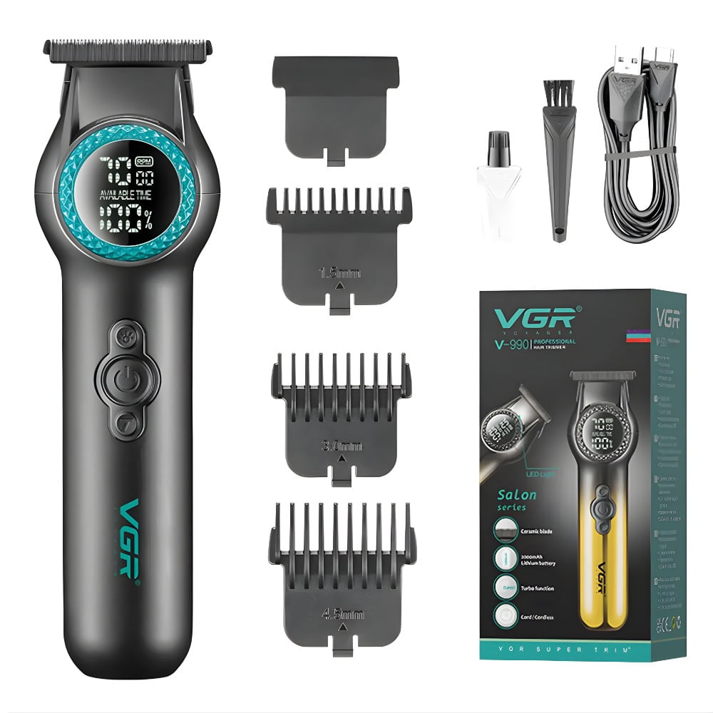 Máquina Trimmer Profesional Vgr V-990 Luz Led Turbo 8000rpm