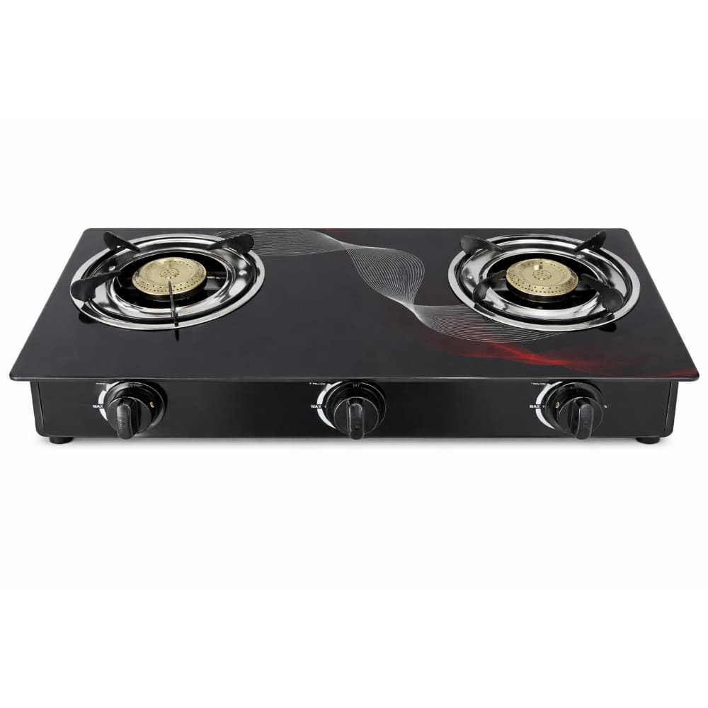 Cocina Gas 2 Hornillas Vidrio Templado Negra Compacta Alta Eficiencia Cocina Moderna