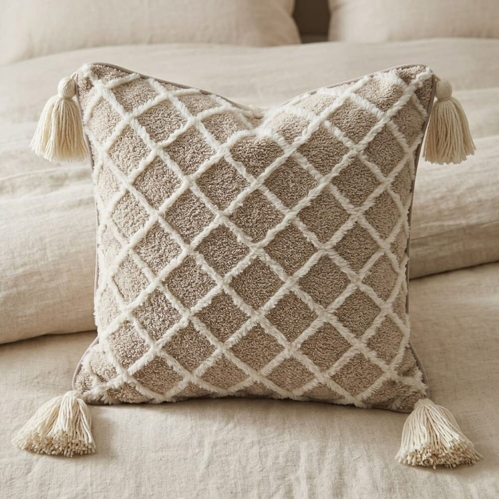 Cojín Zalmohadas Nórdico Tassel Rombos