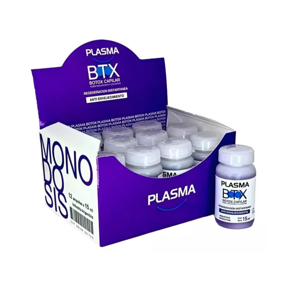 12 Ampolla Plasma Botox Btx Tratamiento Capilar Cabello 15ml