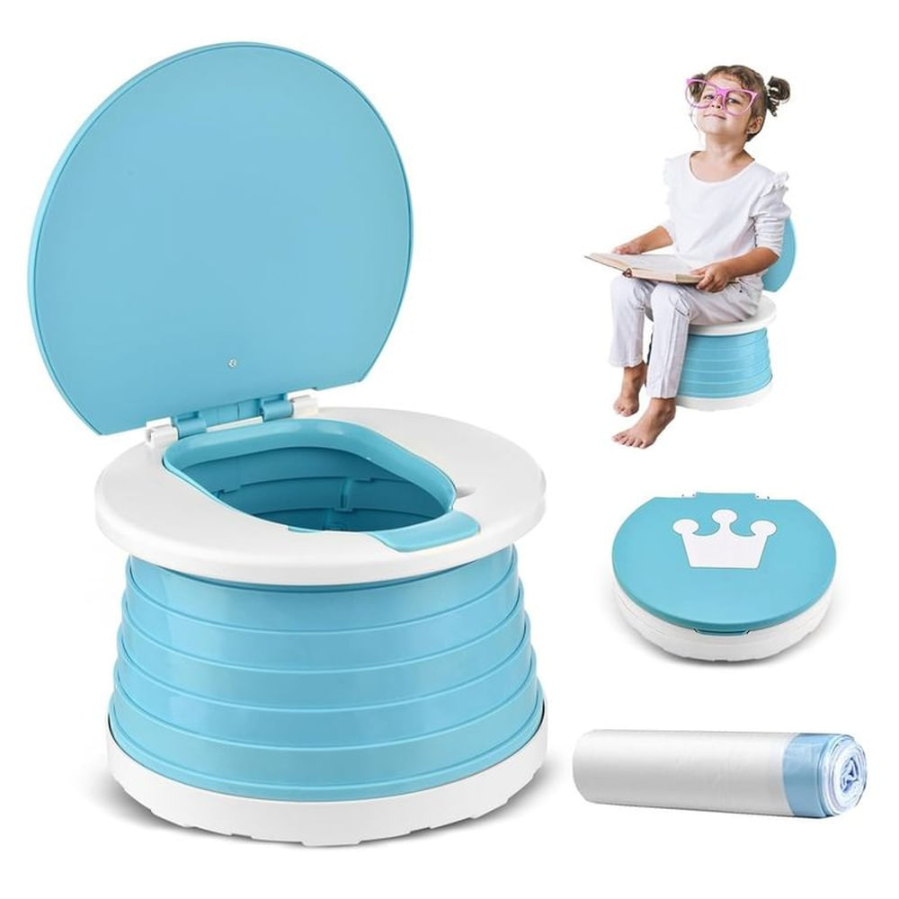 Bacin portatil retractil - Celeste