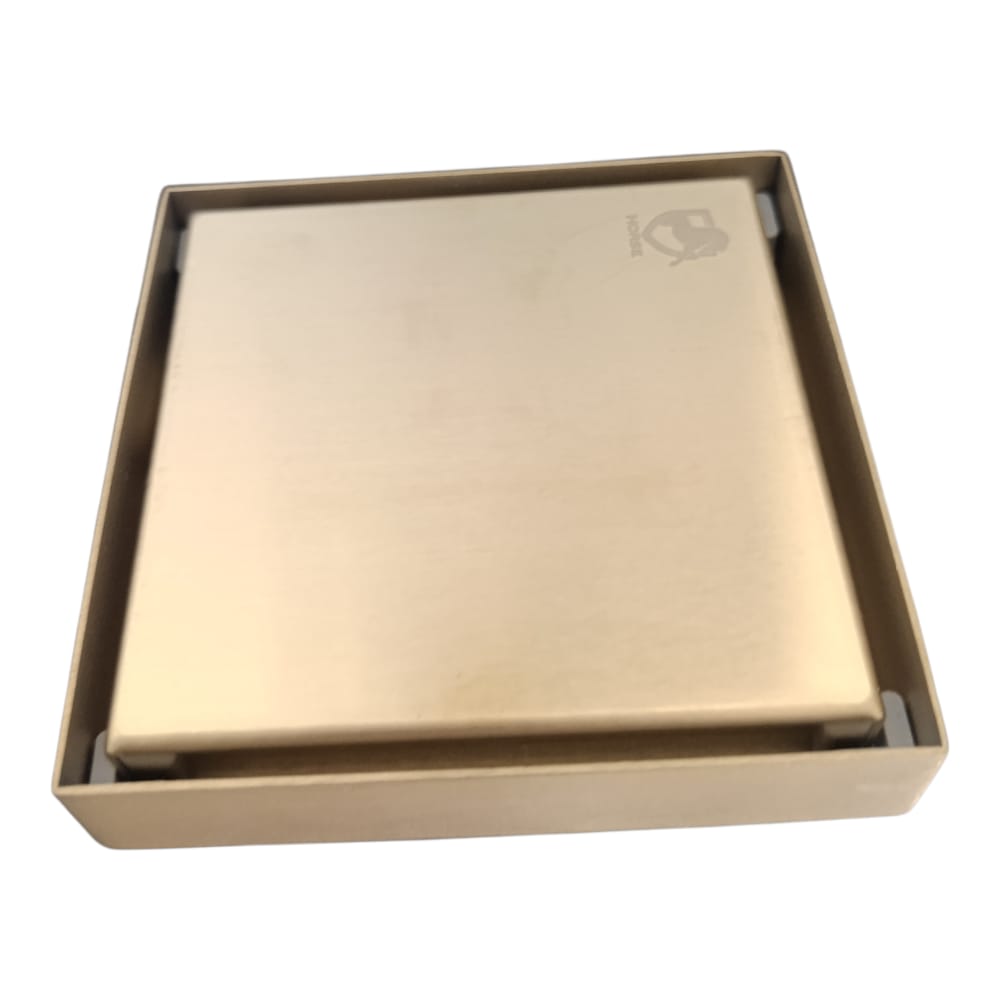 Sumidero Desague Reversible 10x10cm Dorado Mate de Acero SS304