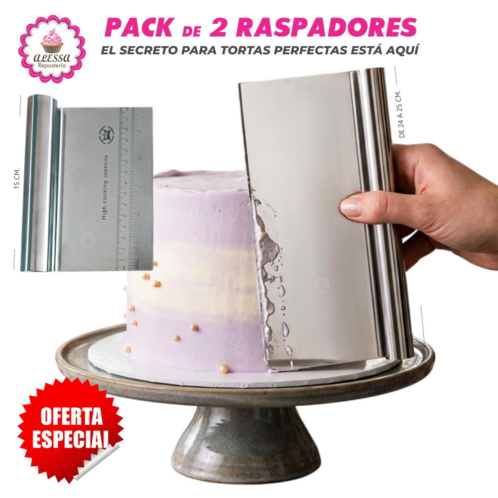 Pack Premium de 2 Raspadores de Acero inóxidable para Repostería
