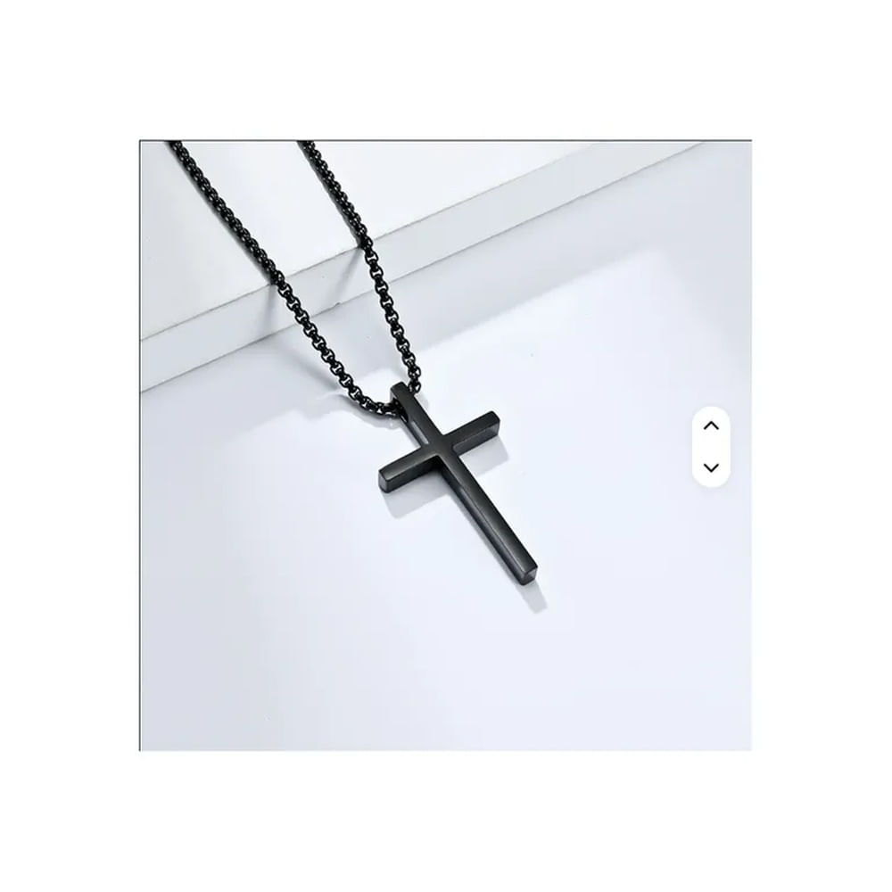 Cadena Fede de Hombre en Acero Inoxidable con Dije Cruz