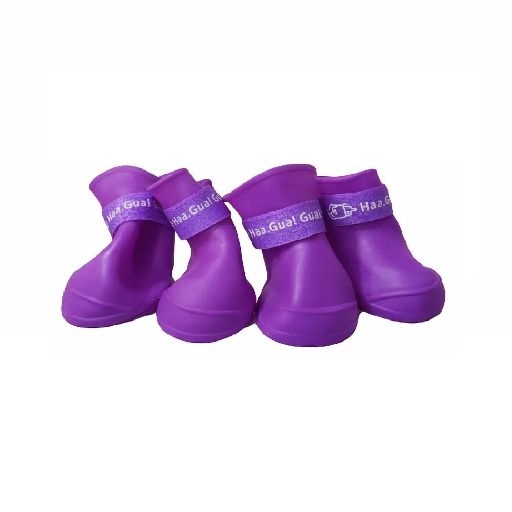 Zapatos de silicona antideslizante para mascotas perro talla S en color morado