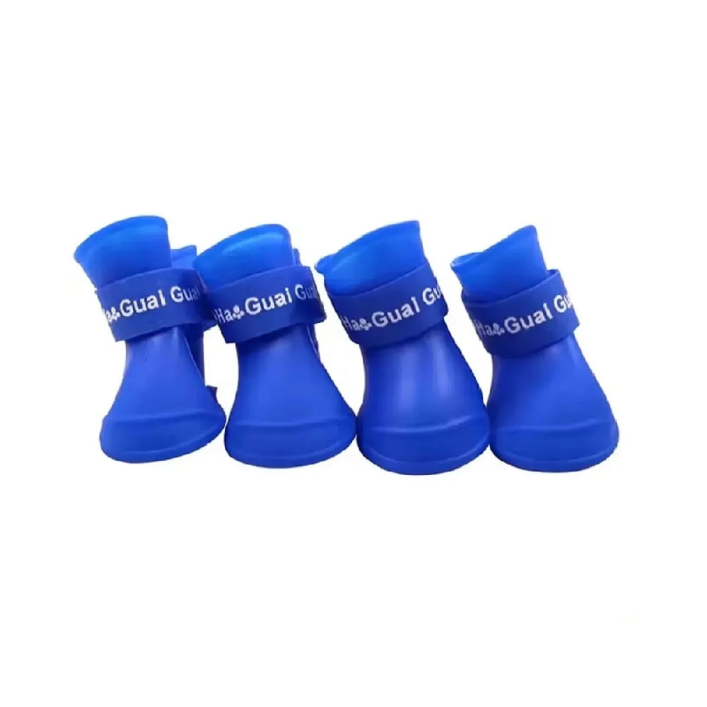 Zapatos de silicona antideslizante para mascotas perro talla S en color azul