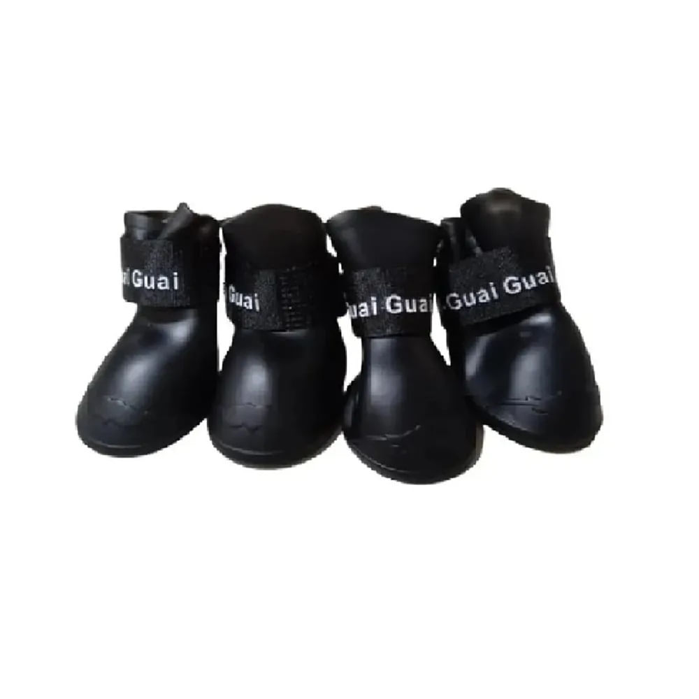 Zapatos de silicon antideslizante para mascotas perros y gatos color negro talla XXL