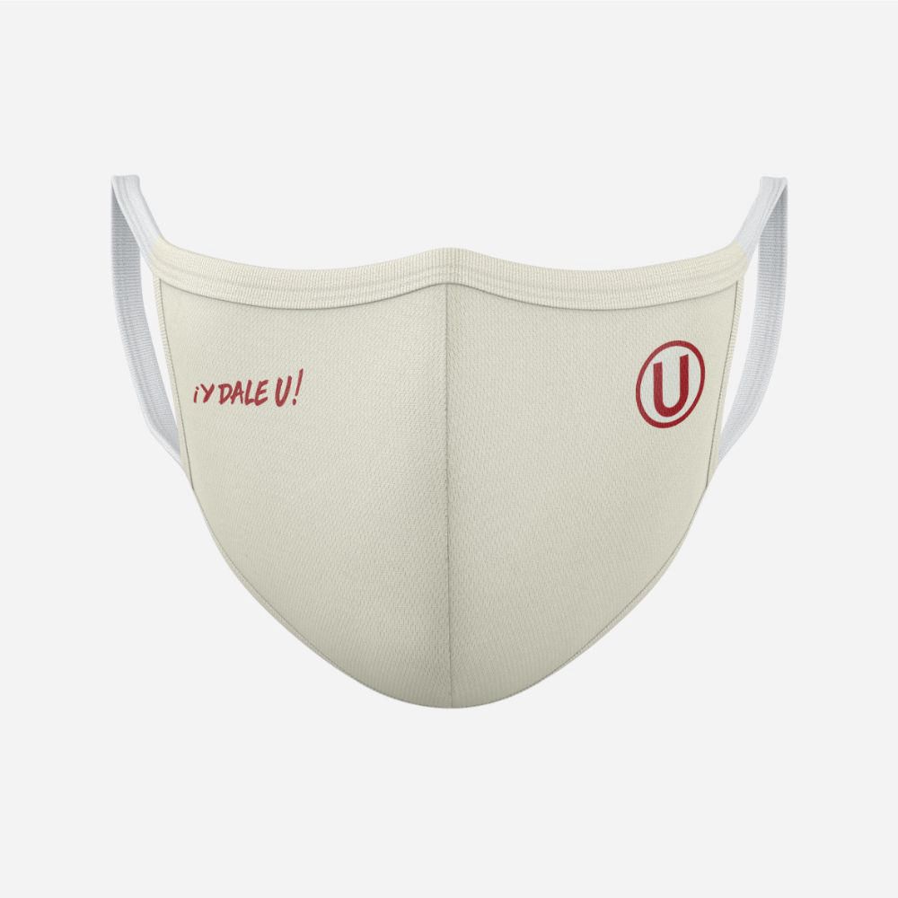 Mascarilla de Tela Oficial Univesitario de Deportes 3 Capas C1 Crema