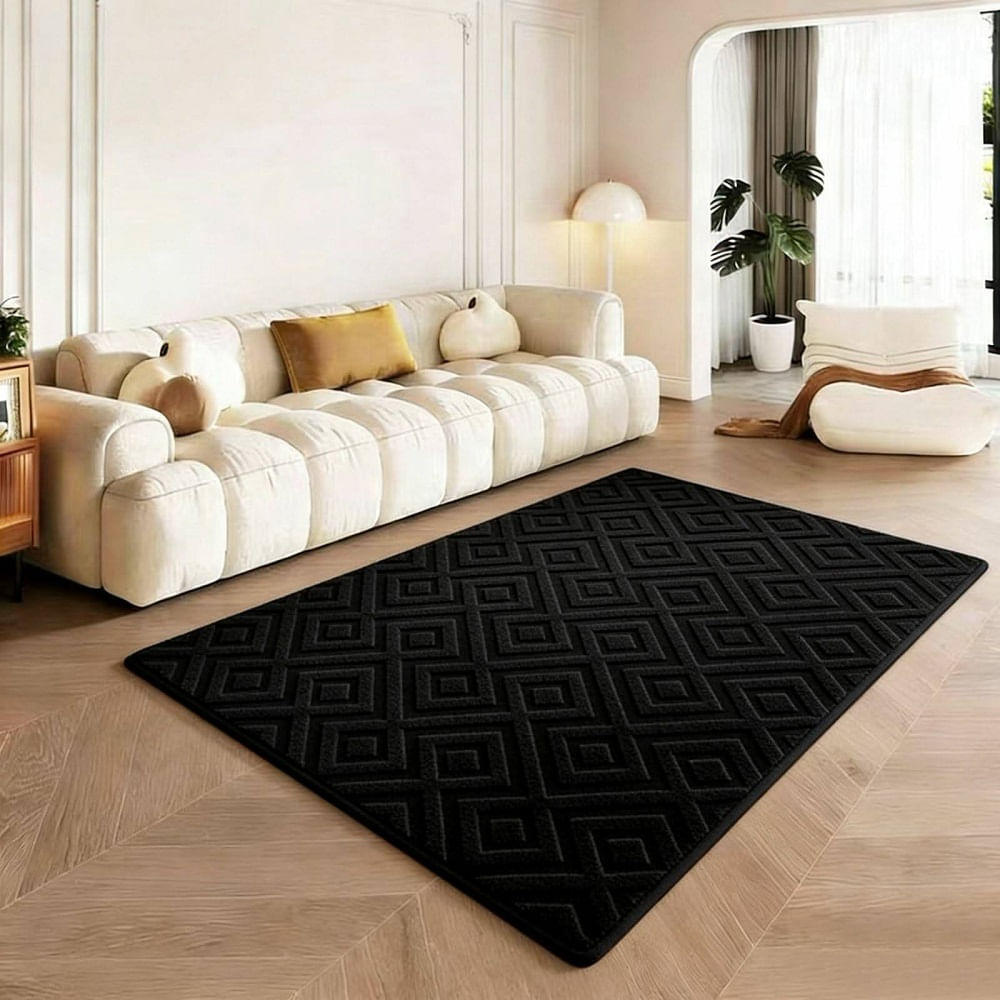 Alfombra a Peluchada de 2mts x 140cm Negro