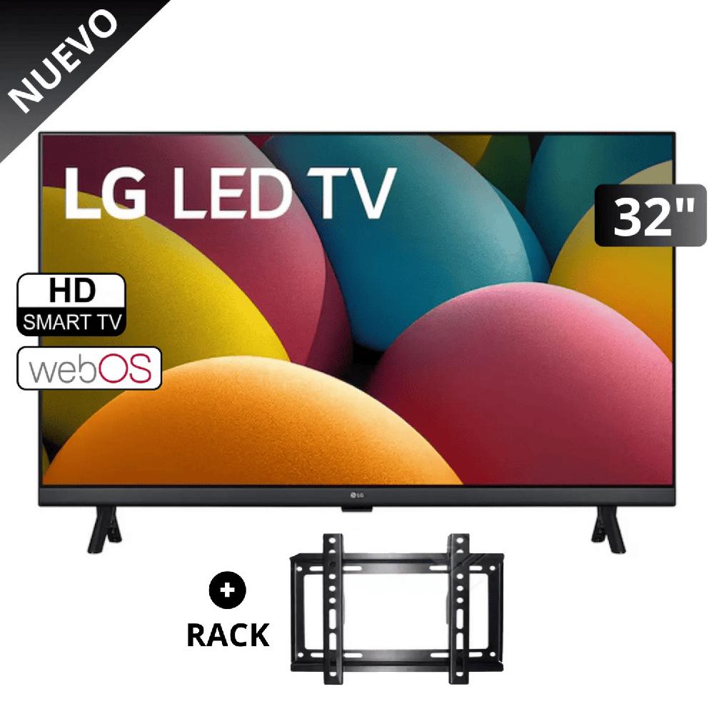 Smart TV LG 32 HD 32LR600BPSC con webOS y AI ThinQ más Rack Fijo