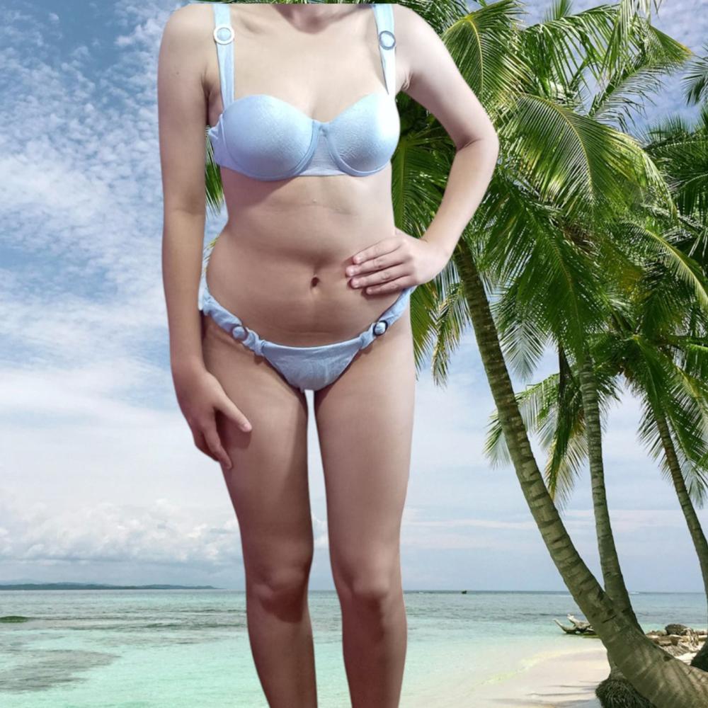 Ropa de Baño Bikini Talla M en Organza Burbuja y Lycra