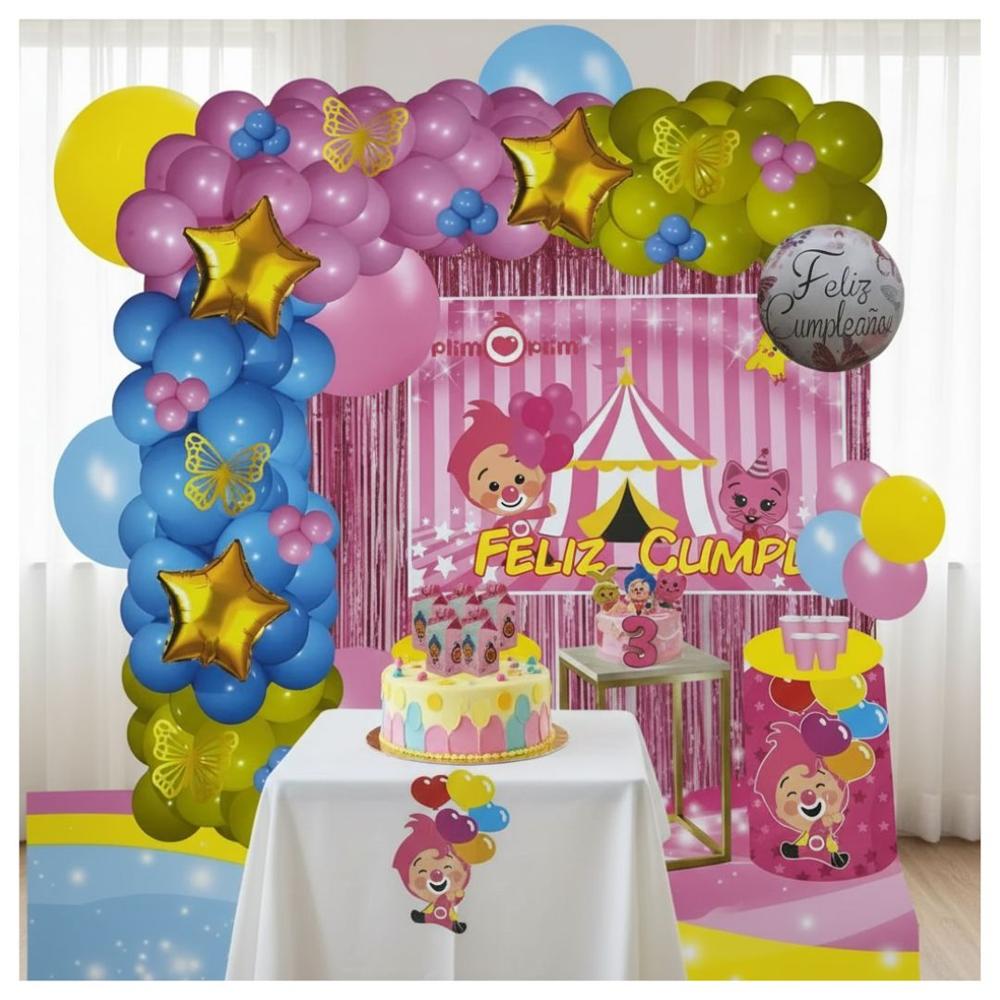 Globos Bouquet Feliz Cumpleaños De plin plin rosado